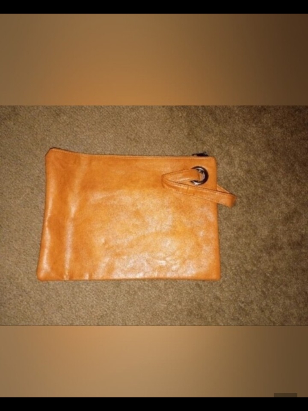 PU Leather Wristlet Clutch in Tan